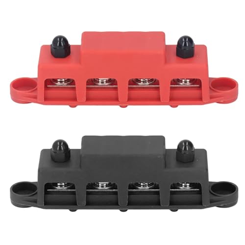 2er Set Stromverteilerblock M8 Schraubanschluss 4 polige Sammelschiene 48V 250A Gleichstrom für Kfz Boot Marine
