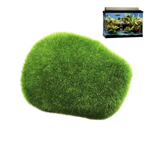 Moss Balls für Fische, grüne Mooskugeln | Realistisches Moosaquarium - Floking-Dekoration, Miniatur-Landschaft, künstliche grüne Steine für Blumenarrangements, Feengärten und Manu
