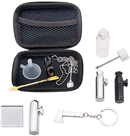 Four Colour Portable Snuff Snorter Kit with Bag (Black)
