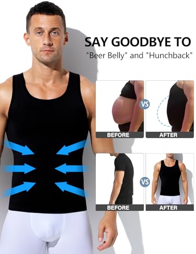 Arjen Kroos Men's Compression Shirt - Slimming Body Shaper Vest, Hide Gynecomastia Moobs Shapewear2