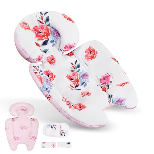 Image of UPPERKIDS Mamaroo Infant Insert Compatible with 4moms Mamaroo & RockaRoo Swing, Mamaroo Newborn Insert with Enlarged Head & Body Support Cushion, Reversible Design, Breathable Soft Fabric with Flowers