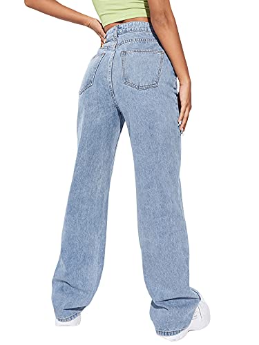 SweatyRocks Women's Casual Boyfriend Jeans High Rise Denim Pants with Pocket2