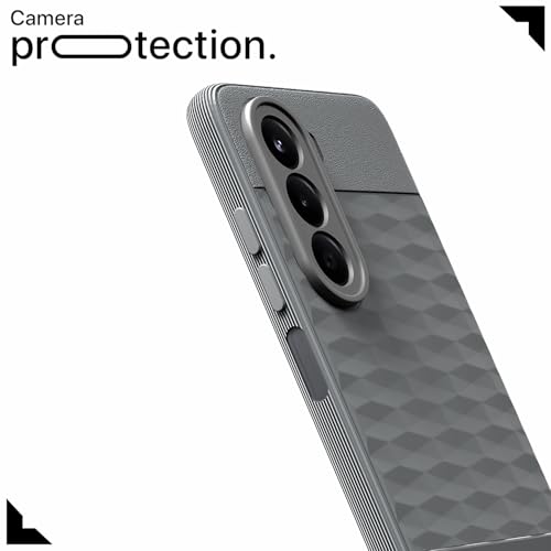 Image of Pikkme Back Cover for OnePlus Nord CE 6 Lite 5G Camera Protection 3D Hexa Cube Design Silicone Protective Bumper Case (Grey)