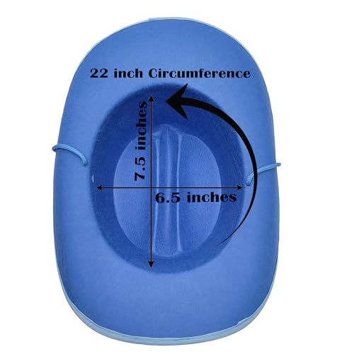 Image of The Dreidel Company Cowboy Felt Western Hat, 22 inch Circumference Dress Up Costume Clothes for Kids, Pretend Play, Party Favors
