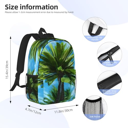 Sac à dos voyage et randonnée confortable avec motif palmier original
