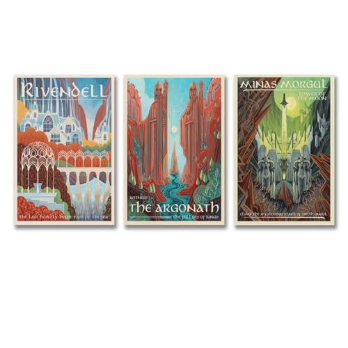 Poster Seigneur des Anneaux illustration artistique nostalgie