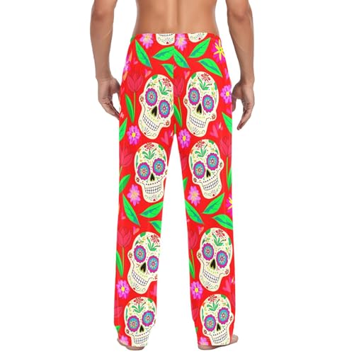 Sugar Spirits Men's Cotton Pajama Pants with Pockets and Drawstring Comfortable and Stylish,S3