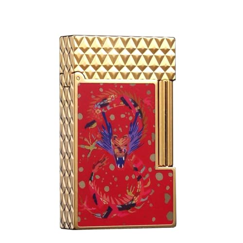 Encendedor Vintage Flip con Pintura en Relieve Dorado