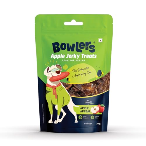 Image of Bowlers Dog Treats Apple Meat Jerky| 70g | High on Protien |Low in Fat | Grain Free | Handmade Treats