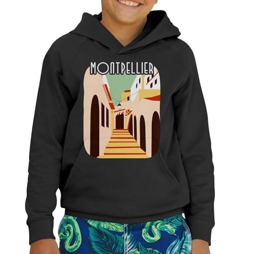 Sweat à capuche premium Montpellier pour enfant en textile durable