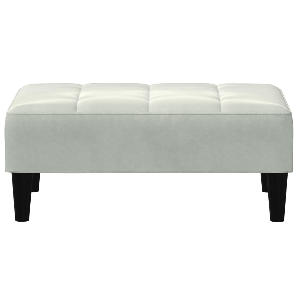 Divano letto a 2 posti, in velluto grigio chiaro, con poggiapiedi, 200 x 84,5 x 69 cm, trasformabile in letto, per soggiorno e camera degli ospiti