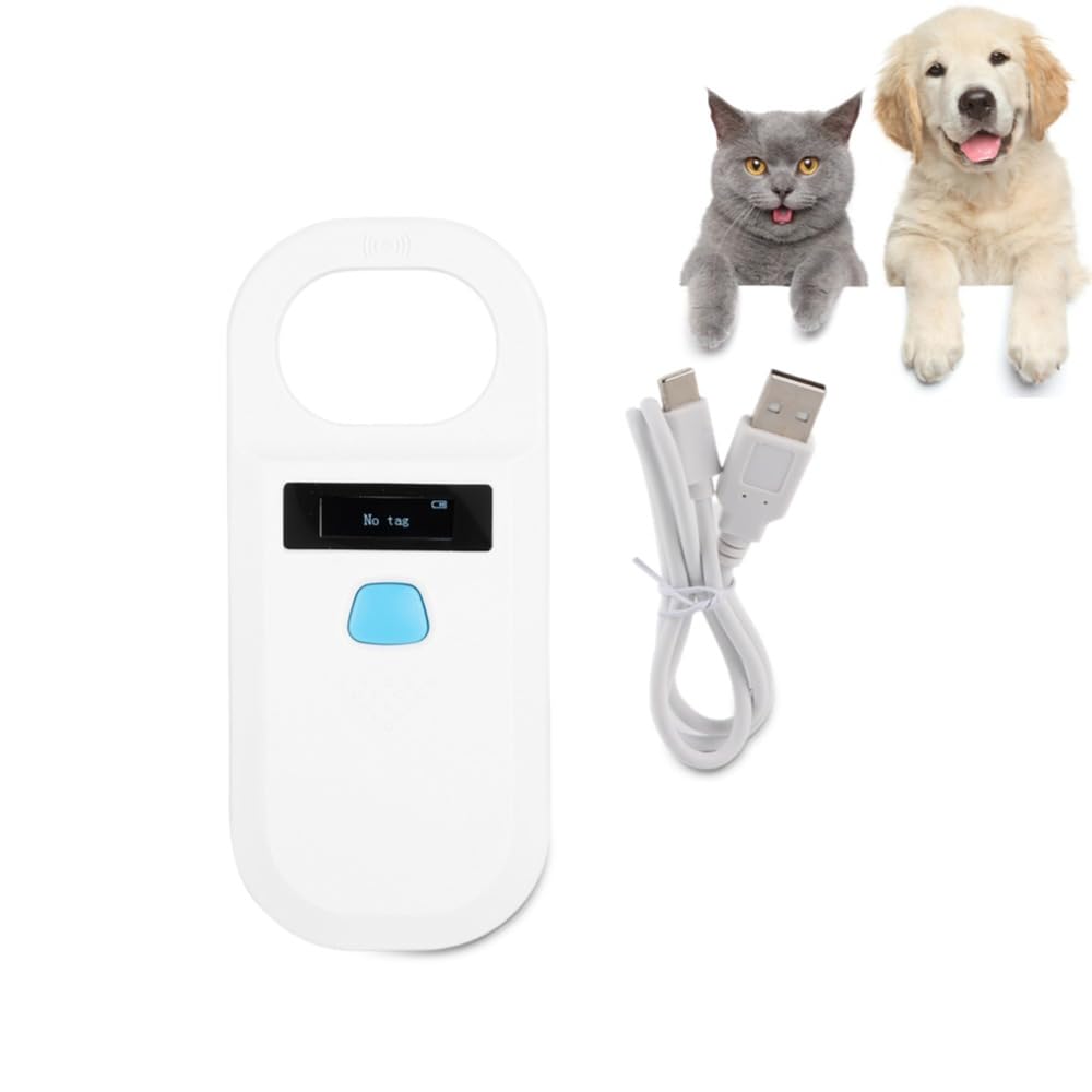 Pet Microchip Scanner, Rechargeable Pet Dog Chip Scanner, 134.2kHz Animal Microchip Reader for Dog Animal Poultry Cat Management