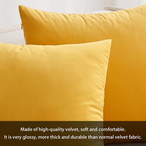 Image of MIULEE Pack of 2, Velvet Soft Soild Decorative Square Throw Pillow Covers Set Cushion Case for Sofa Bedroom Car 18 x 18 Inch 45 x 45 Cm