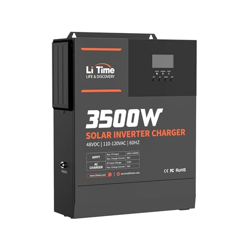LiTime 3500W Pure Sine Wave Solar Inverter Charger, 48V DC to 120...
