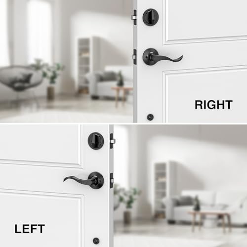Image of Brightify Front Door Handle and Deadbolt Set, Front Door Lock Set, Front Door Handles with Lever, Single Cylinder Exterior Door Handle, Reversible for Right&Left Handed