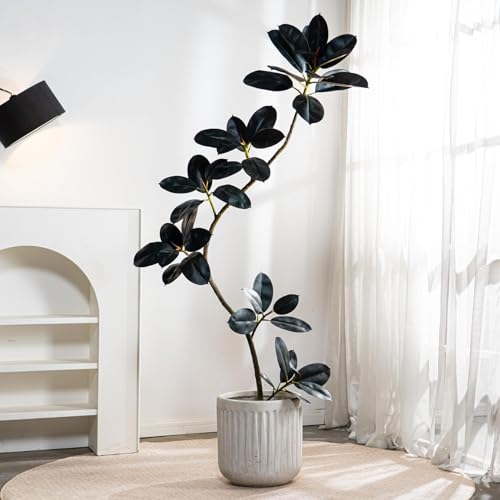 Bailikang 6.6ft Artificial Rubber Tree Faux Plants Indoor Faux Floor Artificial Trees Indoor,Fake...