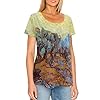 Belidome Vincent Van Gogh Olive Trees Womens Short Sleeve T Shirt Blouses Swing Tops #2