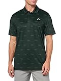 Lacoste Men's Regular Fit UV Protect All-Over Print Golf Polo Shirt, Forest Green/Flour, XX-Large