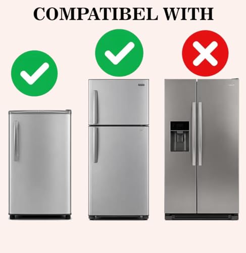 Image of Refrigerator Single Door Waterproof, Dustproof, Protective Cover for Fridges with Extra Storage Space Nylon Top Cover with 6 Storage Pockets (130 x 54 cm) (Grey Lace)
