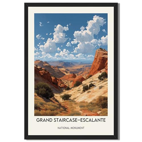 Framed Grand Staircase Escalante National Monument Poster Canvas Print Art