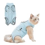 Material suave y cómodo: hecho de material transpirable y cómodo, es un tejido ligero, transpirable y resistente al desgaste para una circulación de aire constante que hace que su gato lo use cómodamente y ayude a que la herida sane de forma segura.