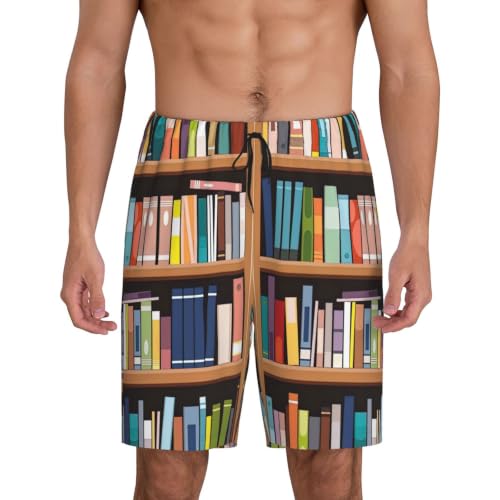 Short pyjama imprimé bibliothèque pour homme idéal pour les soirées lecture d'été