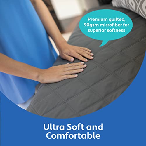 Mighty Monkey Patented Sofa Slipcover, Reversible Tear Resistant Soft Quilted Microfiber, 70” Seat Width, Durable Furniture Stain Protector With Straps, Washable Couch Cover, Charcoal Light Gray #TOP6