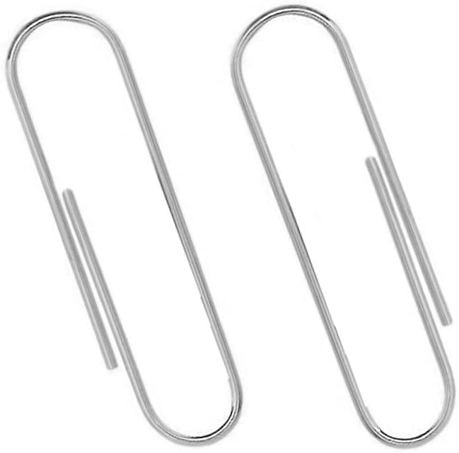 Sterling Silver Paper Clip Earrings 2 inch Modern Oval Hoop Earrings, Everyday Elegant Earrings, Geometric Earrings, Modern Jewelry