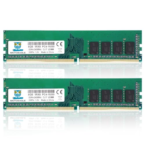 Image of 16GB DDR4 RAM 2x8GB 2400 MHz UDIMM 1RX8 PC4-19200 DDR4-2400T CL17 DIMM Non-ECC Desktop Memory KIT