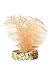 BABEYOND 1920s Flapper Headband Roaring 20s Sequined Showgirl Headpiece Great Gatsby Headband with Gold Feather