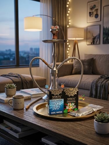Image of WEKTU Premium Herbal Hookah Flavour, No Tobacco No Nicotine, Cool Water and Pan Blast, Pure Plant Extracts