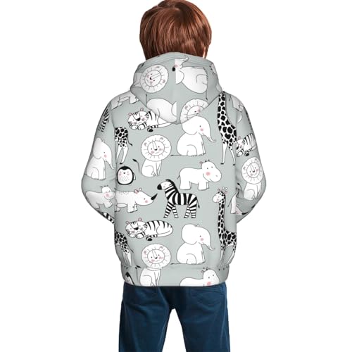 African Animals Kid Hoodies Boys Sweatshirts Girls Pullover with Pocket4