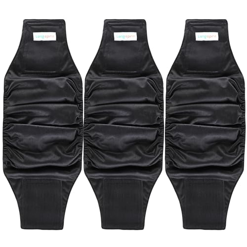 Langsprit Bauchbänder für Männer (3 Stück) – hochabsorbierende Hundewickel für männliche Hunde...