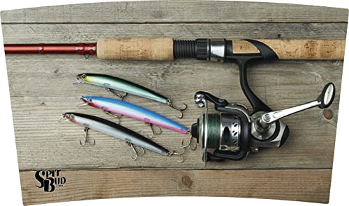 Fishing Rod By Spit Bud - The Ultimate Spittoon For Chew - Portable Dip & Snuff Cup With Lid, Pop Tab, Spill-Proof Funnel, Can Cutter & Holder - Fit In Cup Holders - Holds 8Oz - Made In Usa #TOP7