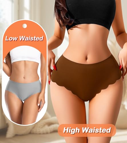 Image of Eiggam Women's Cotton Bikini Panties,High-Cut Full Coverage Stretch Cool Underwear for Women