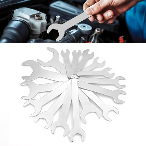 Biqing Single END Spanner Set,2mm Super-Thin Open End Wrench Set Flat Spanner Combination Metric 4-23mm Mini Wrench Set for Hard to Reach Places 16PCS