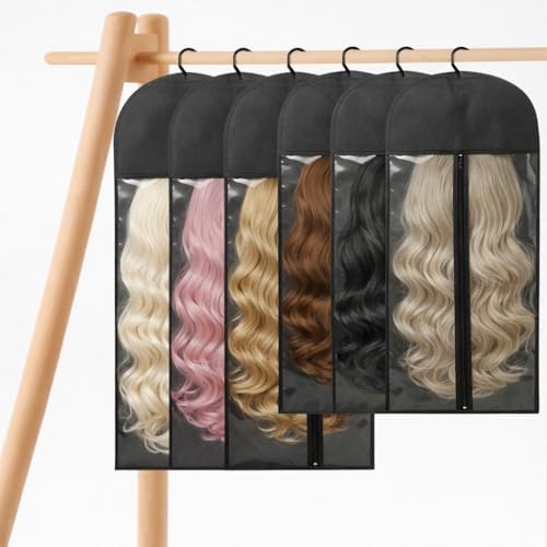 6 Bolsas para Pelucas con Percha, Bolsa Antipolvo con Ventana de ...
