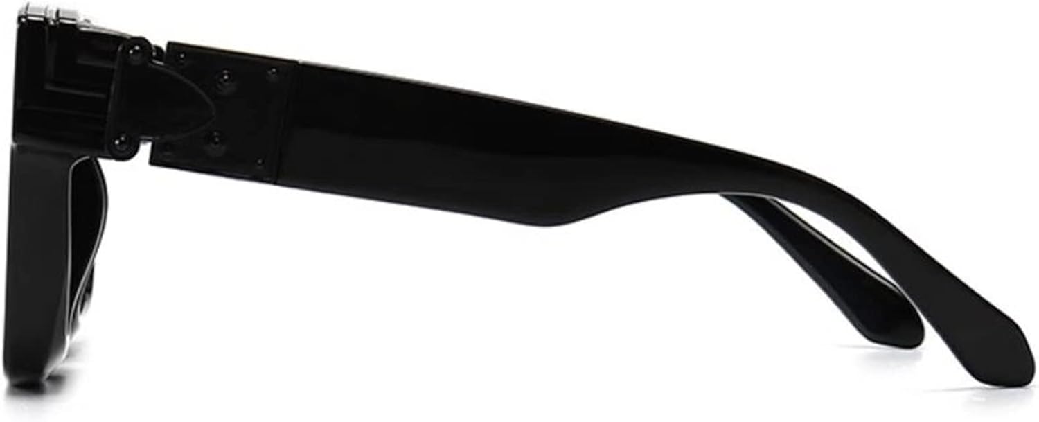 Sunglasses Futuristic Hip Cool Party Sunglasses Street Model Square Sunglasses(Black Green)