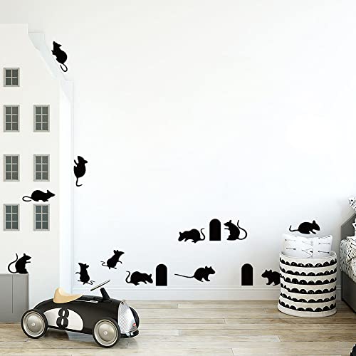 Drwssr 2023 New Mouse And Mouse Hole Wall Decals Living Room Stair Decorative Wall Stickers Diy Removable Peel And Stick Wall Art Mural Kids Animal Stickers For Bedroom Kids Room Nursery Office #TOP6
