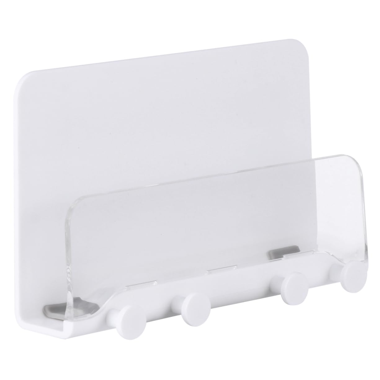 Hemobllo 3pezzi Supporto Multifunzionale Da Parete Per Telefono Porta Chiavi e Rack Murale Per Casa Design Bianco e Trasparente Per Soggiorno Cucina e Bagno