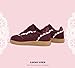 LUCKY STEP Kids Lace Detail Fashion Retro Sneakers Girls Casual Gum Rubber Sole Dual Laces Walking Running Shoes for Big&Little Kid and Toddler(Wine,Little Kid 11)