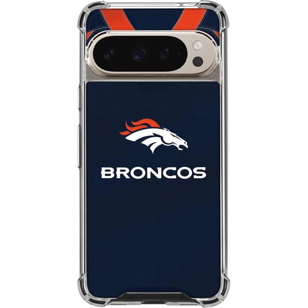 Skinit Clear Phone Case Compatible with Pixel 9 Pro XL - Officially Licensed NFL Denver Broncos Team Jersey Design