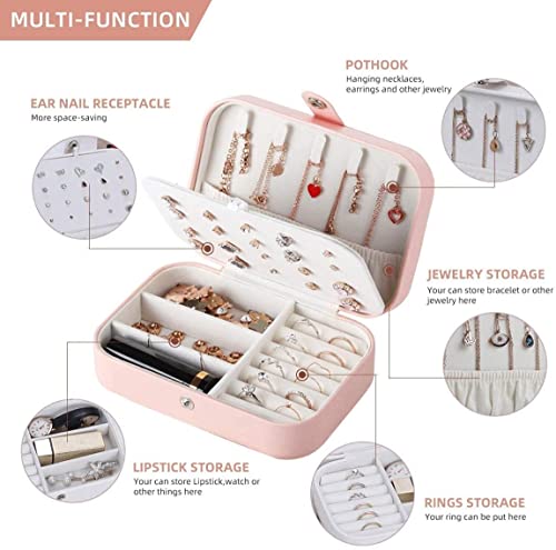 Image of KRISHYAM Clear Lid Velvet 24 Grid Jewelry Organizer Box - Stackable Tray Earring Display Showcase | Lockable Jewelry Organizer Gifts for Girls, Women (Travel Jewellery Box (Pink))