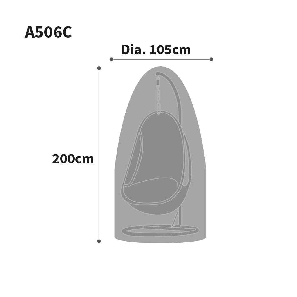 Bosmere Housse de chaise suspendue toutes saisons, 100 % imperméable, protection UV, tissu Oxford 600D très résistant, L105 x L105 x H200 cm, A506C