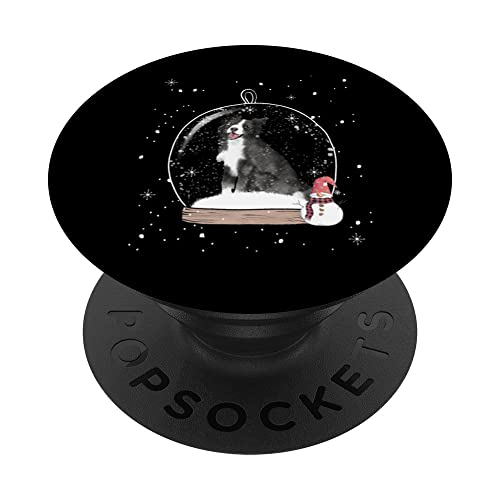 Pijama de bola de nieve de perro Border Collie de Navidad PopSockets PopGrip Intercambiable