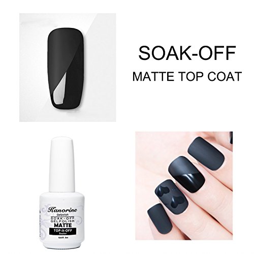 Kanorine Matte Top Coat & Base Coat UV LED Soak Off Gel Nail Polish Lacquer Manicure