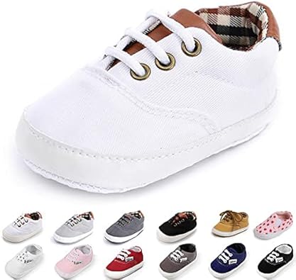 Infant Baby Boys Girls Canvas Sneaker Toddler Slip On Anti Skid Newborn First Walkers Candy Shoes for 0-18 Months