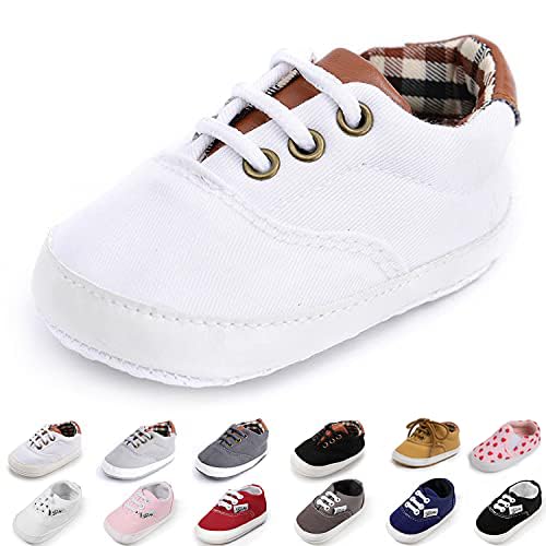 Morbido Infant Baby Boys Girls Canvas Sneaker Toddler Slip On Anti Skid Newborn First Walkers Candy Shoes for 0-18 Months