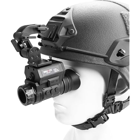BINOCK NVG50 Head Mounted Night Vision Goggles, 2K Helmet Night Vision Monocular with 4 Color Modes 1-4X Magnification, 940 nm WIFI Military Infrared Night Vision Scope for Camping Hunting Observation Cover
