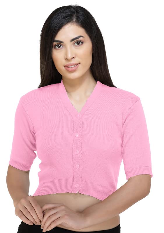 Image of Women Winter Wear V-Neck Full Sleeves Regular Fit Woollen Blouse